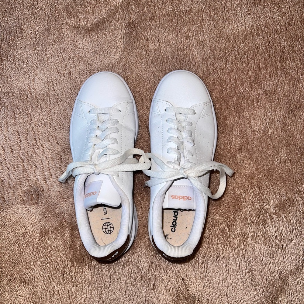 Adidas White Lace-Up Casual Sneakers